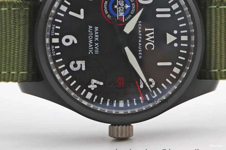 MIROTIME 0119 Packable Mark XVIII ‘TOPGUN SFTI’ Ceramic M+F Best Edition Black Dial on Green Nylon Strap 7048